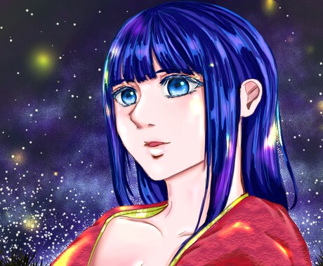 顔から胸あたりまでのイラストを描きます 中性的、綺麗め、ミステリアスな絵を描きます。 イメージ2