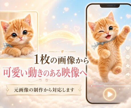 素材ゼロから可愛いAI動画を制作します 企画・写真風画像・動画生成・編集まで一括対応 イメージ2