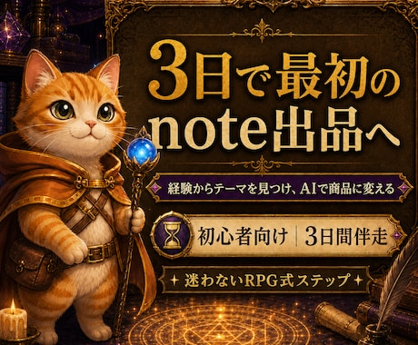 AI副業初心者のnote商品づくりを3日伴走します イメージ1