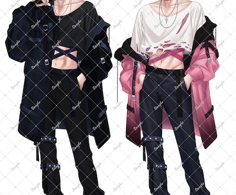 IRIAM・Youtube配信用立ち絵描きます 配信者・歌い手・TRPG！男女問わず世界観に合わせ制作します イメージ2
