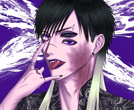 パンク系やV系のカッコいい男性キャラ描きます イメージ1