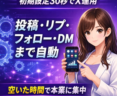AI丸投げ！X自動投稿webアプリを提供します 30秒で設定完了！複数アカ一括管理！プロキシ対応！ イメージ1