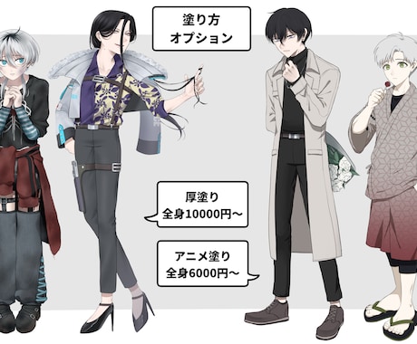 TRPG、ゲーム、動画等で使用できる立ち絵描きます お得なオプション等ございます！ イメージ2