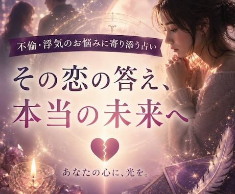 不倫浮気専門　その人があなたを幸せにするか占います 不倫浮気してる人　されている人　苦しいのに離れられない人へ イメージ1