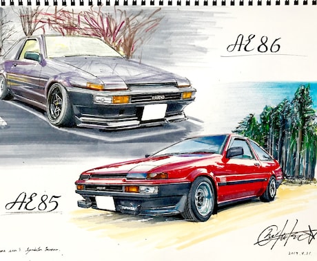 あなたの愛車のイラストを描きます 車仲間へのプレゼントや愛車への思い出に！ イメージ2