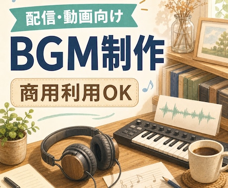 配信・動画向けBGMを制作します YouTube・配信・ゲームに使えるBGMを丁寧に作成します イメージ1