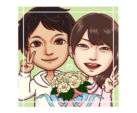 デジタルでお二人の似顔絵をかわいく描きます 二人の色褪せない幸せを残してみませんか？ イメージ2