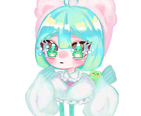 可愛いアイコン描きます きらきらおめめの可愛いイラストです イメージ2
