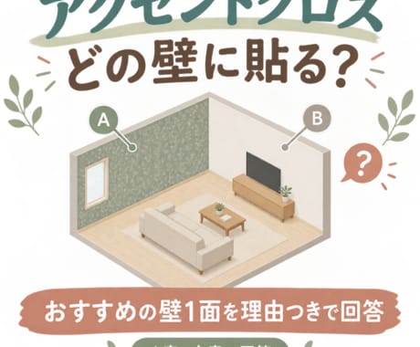 アクセントクロスを貼る壁を一緒に選びます イメージ1