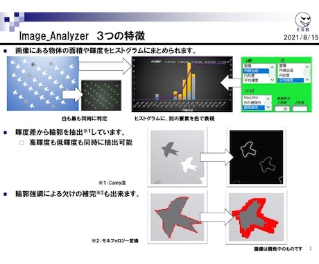 画像に在る物体の面積や輝度を解析します ☆:;:;:;;特許出願実績ある技術力:;:;:;;:★ イメージ1