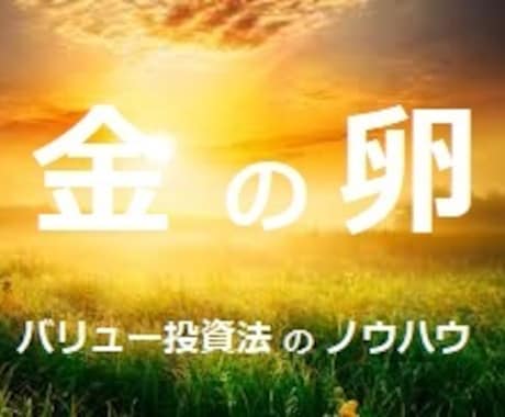 業績の良い会社を安く買う「金の卵」を教えます 2021年9月改訂版、これからはバリュー株に注目です ! イメージ1