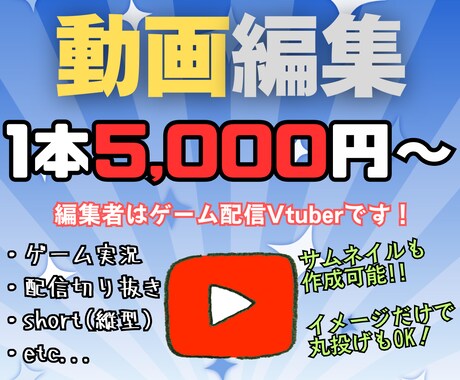 ゲーム配信Vtuberが動画編集致します ゲーム系をメインに様々なジャンルに対応可、shortも可能！ イメージ1