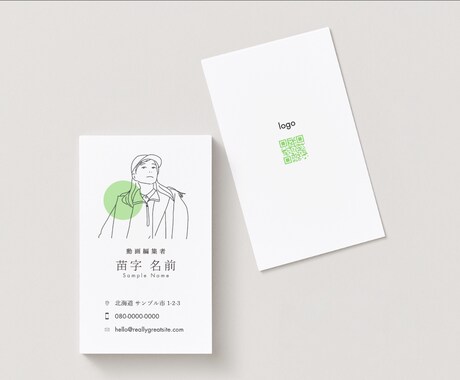 シンプルなのに印象的/手書き線画イラスト名刺ます ほんのり寄せた線画イラスト！シンプルで特別な名刺お作ります イメージ2