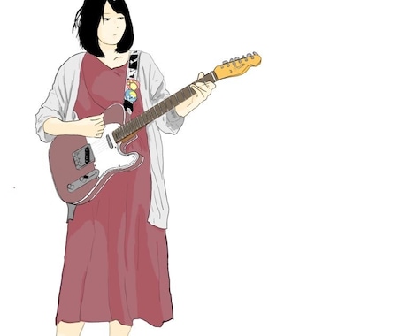 あなたの大切な楽器とあなたをイラストにします 楽器×人　専門イラスト　あなたの大切な楽器を忠実に イメージ1