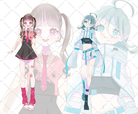 女の子の立ち絵描きます IRIAM,歌ってみた動画などに！デザイン＋立ち絵制作 イメージ2