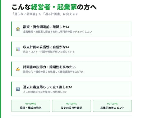 事業・収支計画を経営のプロがレビューします 「通る・通らない計画書」の違い、15年の経験から具体的します イメージ2