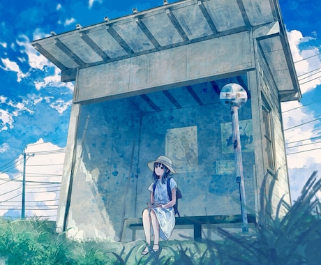 一枚絵・風景・人物・背景・イラストを制作いたします ＊儚くて綺麗なイラストをお届け＊ イメージ2