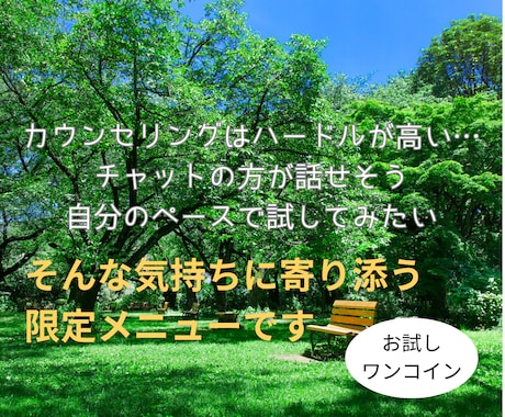 お試し価格【3日間】心理師がチャットでお話聴きます ワンコイン◎気軽にカウンセリングを試してみませんか？ イメージ2