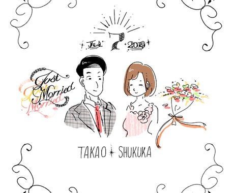 あなただけの手書き風似顔絵描きます ちょっと小洒落た似顔絵で個性を出そう イメージ2