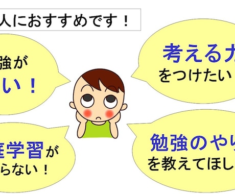 勉強がきらいな方必見！新しい勉強のやり方を教えます 考える力をつける学習です！子どもが変わる！家庭学習が変わる！ イメージ1