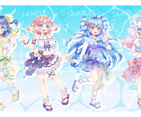 IRIAM向けキラキラかわいい水着立ち絵描きます 海開きイベント・ver3対応可能！ イメージ2