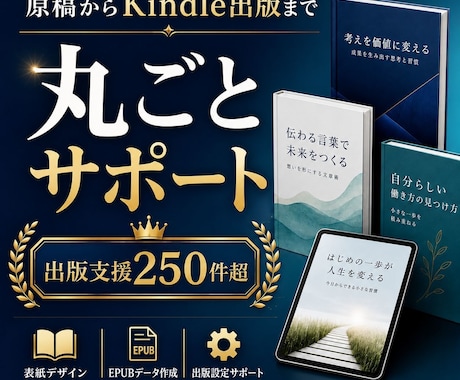 原稿からKindle電子書籍を丸ごと出版代行します 出版支援250件超｜表紙・EPUB・出版設定まで対応 イメージ1