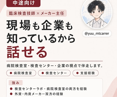 転職を臨床検査技師が支援します 臨床検査・診断領域に特化した転職相談 イメージ2