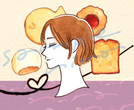 大人かわいい♡水彩タッチのイラストお描きします アイコンイラストやグッズ、プレゼントに イメージ2