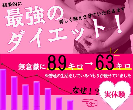 ひと月で2～4kg痩『強ダイエット』を教えます 無意識なのに気が付けば26kg減！実体験ノウハウを伝授します イメージ1