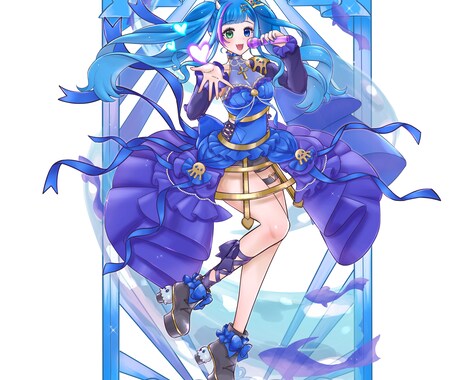 女児向けアニメ風！VTuberキャラデザ制作します キラキラ可愛いVTuber立ち絵制作｜キャラデザから対応 イメージ2