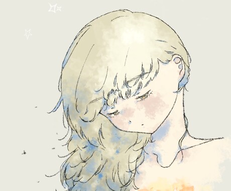 低コスト！儚げで可憐なイラスト描きます SNSアイコン・動画など抜け感のある絵柄で個性を出したい方へ イメージ2