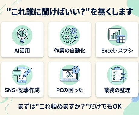 AI・PC・ITの困った何でも解決します 聞ける人がいない、を解消。ITの何でも屋です イメージ2