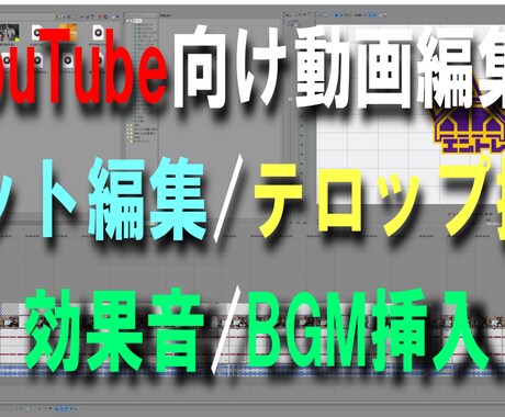 YouTube向けの動画編集承ります カット編集/テロップ挿入/効果音・BGM挿入お任せください イメージ1