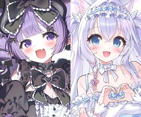 かわいい女の子のイラストをお描きします VTuber立ち絵・配信サムネイル・アイコン・グッズ用など イメージ1