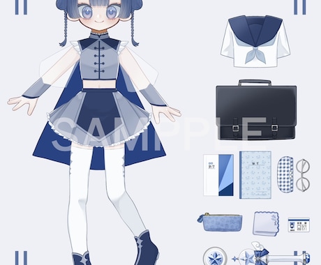 ポップでかわいいキャラデザ、立ち絵の制作します TRPG・配信・ゲーム・動画などご自由にどうぞ！三面図も可 イメージ1