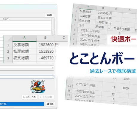 とことんボート君の検証用データをご提供します 過去データで買い方・条件を検証 イメージ1