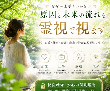 なぜか上手くいかない原因と未来の流れを霊視で視ます 恋愛・仕事・金運・未来を静かに整理します イメージ1
