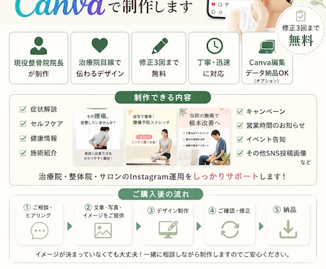 整体院専門インスタ画像作ります 現役整骨院院長が集客を意識して丁寧に制作します イメージ2