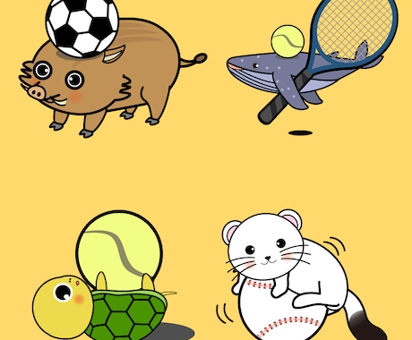 可愛い動物のオリジナルキャラクターイラスト描きます イメージ1