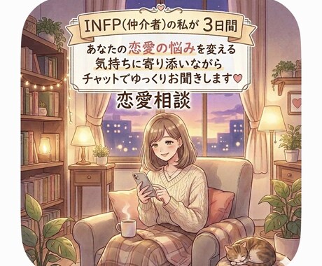 INFPの私が3日間チャットで恋愛相談聞きます 片思い・彼氏・復縁・LINEの悩みまで相談OK イメージ1