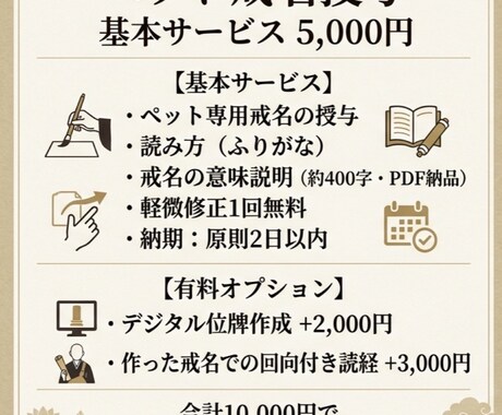 ペット供養として戒名をお授けします 僧籍14年、本物の僧侶が戒名をお授けします イメージ2