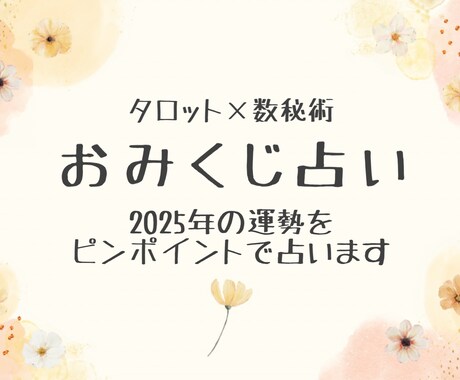2025年の運勢１テーマをピンポイントで占います 恋愛・仕事・人間関係・全体運から選べるおみくじ鑑定⭐︎ イメージ1