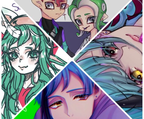 お顔アップ1000円〜、夢絵1500円～描きます ミニキャラから通常頭身までお描きします。 イメージ2