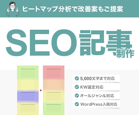 SEO記事作成後にヒートマップ解析を無料で行います 分析までサポート！費用対効果がわかりやすいので安心 イメージ1