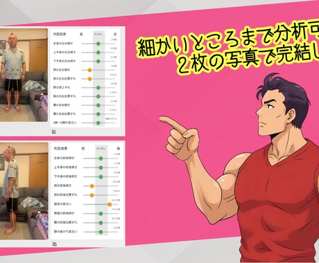 AI姿勢診断 × トレーナー改善アドバイスします 写真を送るだけ！AIが診断 × プロトレーナーが改善提案 イメージ2