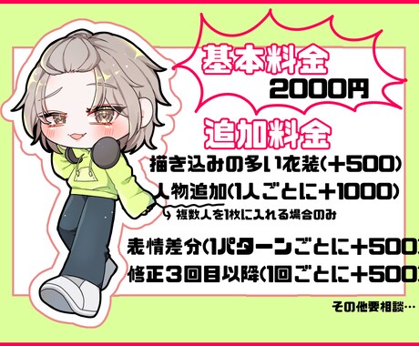キラキラなミニキャラ可愛く描きます 商用利用OK！1週間以内に納品します イメージ2