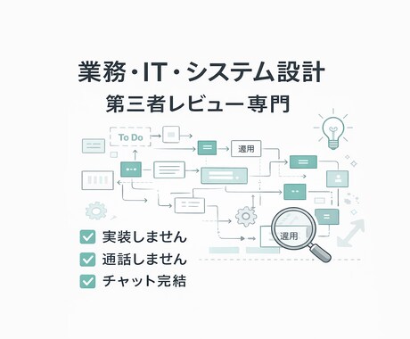 業務・IT・システム設計を文章でレビューします ベンダーに聞く前の第三者レビュー イメージ1