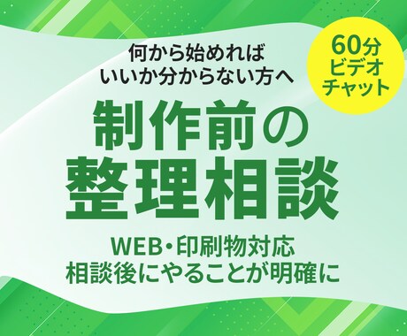制作前の悩みや方向性を一緒に整理します 何から始めればいいか分からなくても大丈夫。一緒に整理します イメージ1