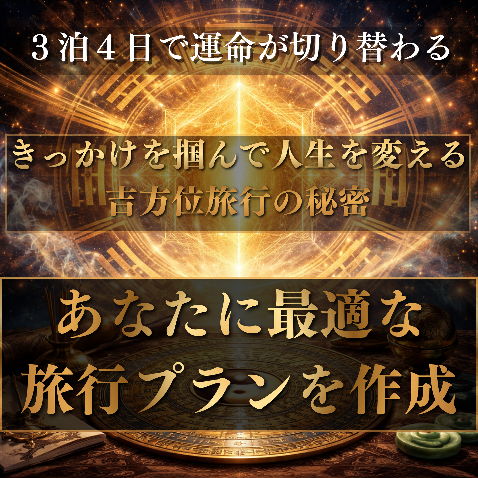 九星気学・方位学で吉方位旅行プラン作成します 流れを変える3泊4日の方位戦略を渡します イメージ1