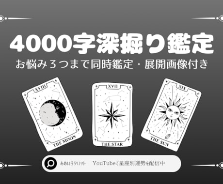 鑑定文4,000字・深掘り鑑定します お悩み３つまで同時鑑定＋鑑定文4000字＋展開画像付き イメージ1